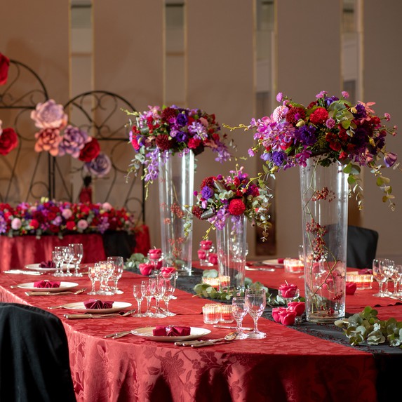 装花 テーブルコーディネート 会津若松のホテルでの結婚式は会津若松ワシントンホテル