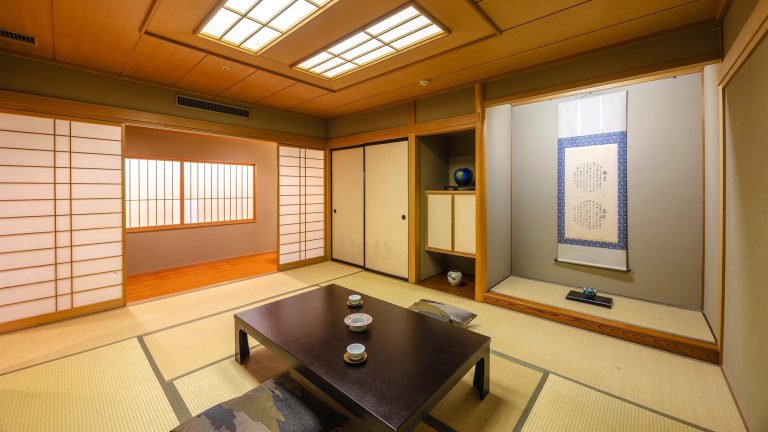A spacious 59-square-meter Japanese-style room perfect for families to relax on tatami mats with futons 5