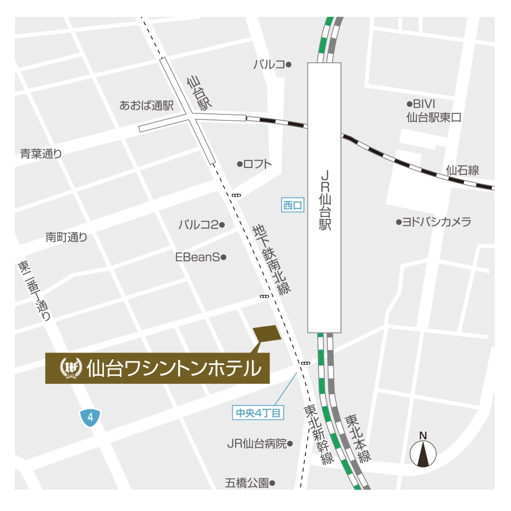 仙台ワシントンホテル周辺地巣