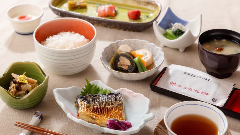 Breakfast (Japanese Set Meal): Unlimited refills on rice and miso soup. We serve delicious side dishes and Niigata Koshihikari rice. 5