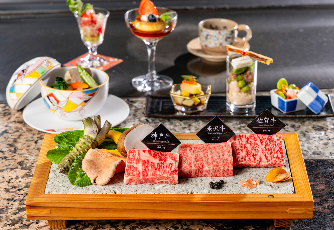 ［8/1～］萌黄 －もえぎ－　神戸牛・米沢牛・佐賀牛の食べ比べ鉄板焼コース サムネイル