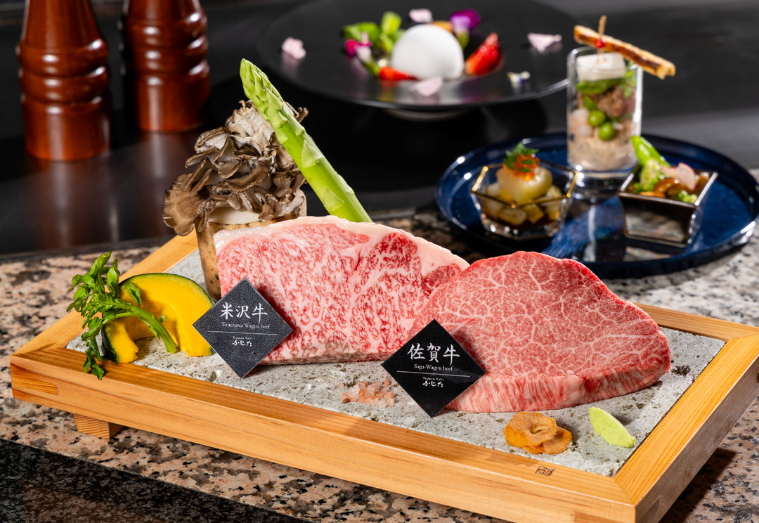 ［8/1～］紺碧 －こんぺき－　米沢牛・佐賀牛食べ比べ ［200g］鉄板焼コース 